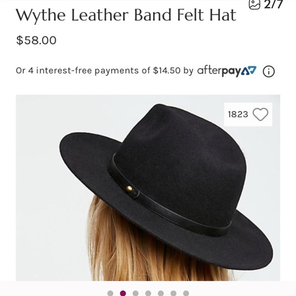 Free People Wythe Leather Band Wool Hat in Black - Picture 7 of 12